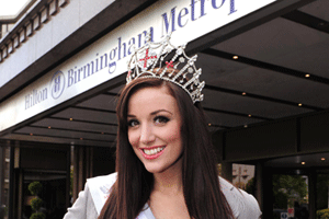Katrina Hodge represented Englannd at Miss World 2009