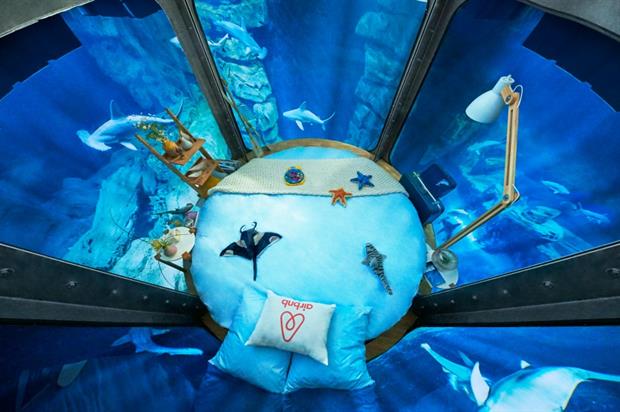 Three applicants will have the chance to stay a night in the submerged bedroom surrounded by 35 sharks