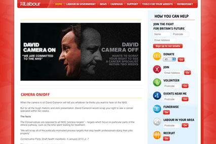 Online strategy: Labour campaign targets David Cameron