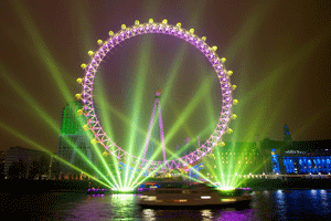 London Eye at midnight