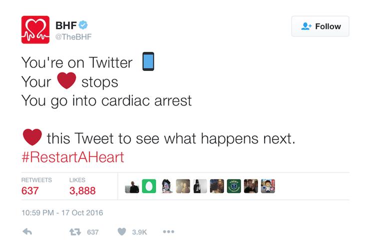 Twitter creates bespoke interactive campaign for British Heart Foundation