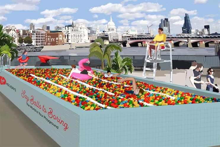 Virgin Holidays hosts ball pit activation to encourage Londoners to 'say balls to boring'