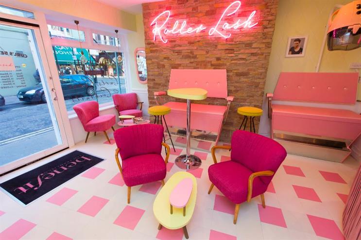 Devries Slam created a 1950s-style beauty parlour to promote the launch of Benefit's Rollerlash mascara