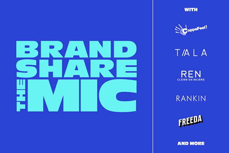 #BrandShareTheMic: backed by brands including CoppaFeel!, Tala and REN