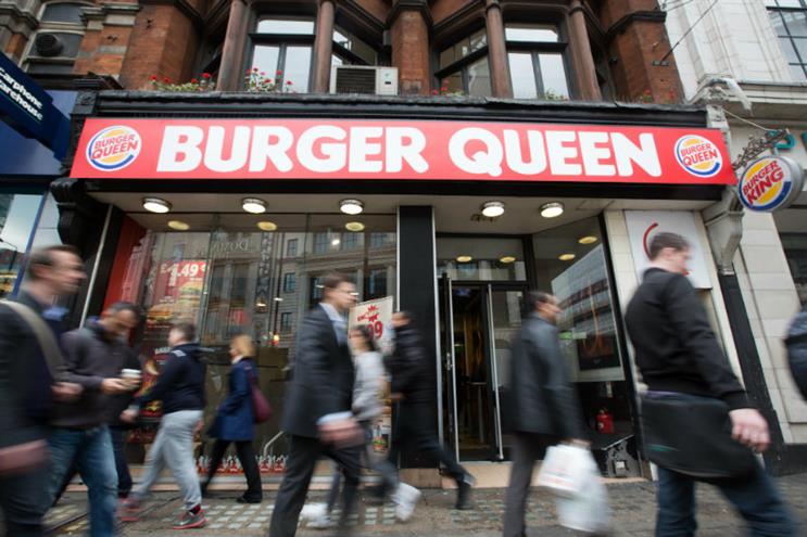 Burger King has renamed the Tottenham Court Road outlet 'Burger Queen'