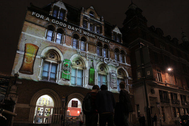 Invent's Carlsberg Liverpool Street projection