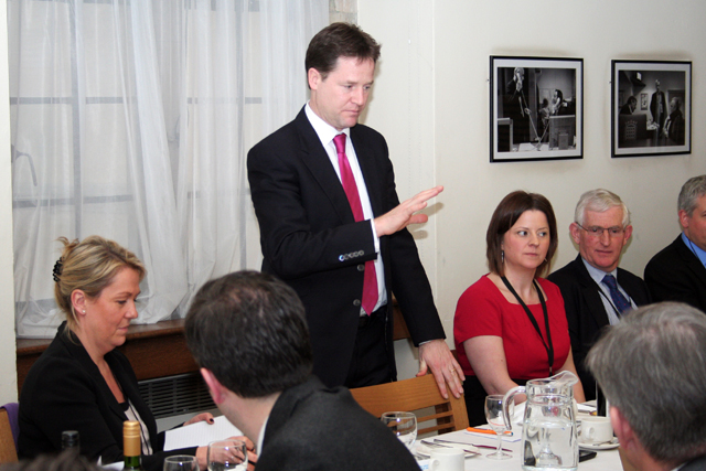 Nick Clegg: the deputy prime minister addresses the Newspaper Society