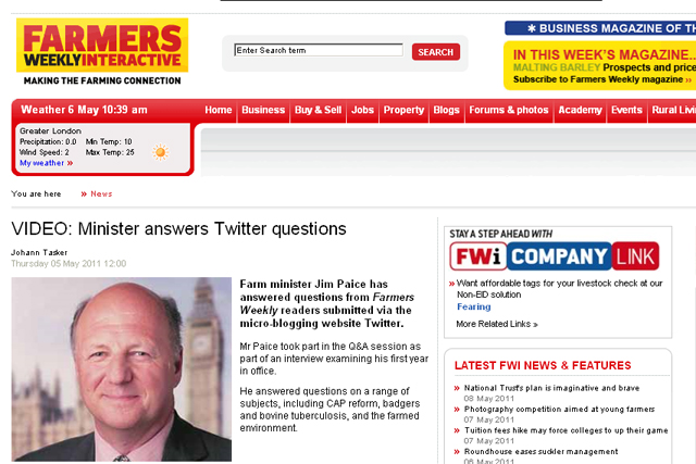 Farmers Weekly: video interviews