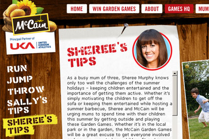 McCain: games promotion with Sheree Murphy