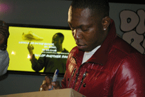 Dizzee Rascal bigs-up Nike's venue at his album and trainer launch party