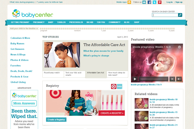 BabyCentre: commissions digital usage report