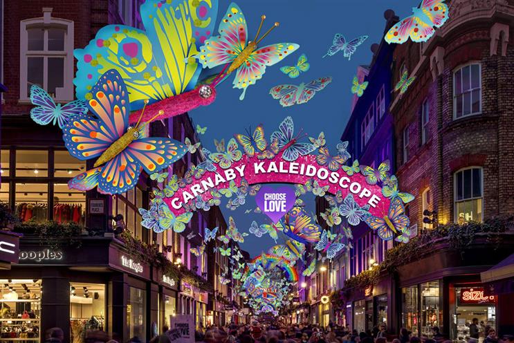 Choose Love: Carnaby street installation will be formed of 600 butterflies 