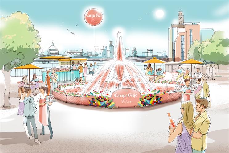 Campo Viejo: fountain's water jet will reach height of London bus