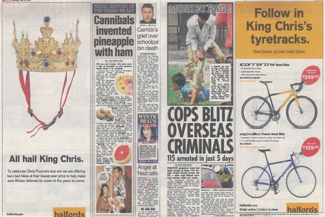Halfords: celebrates Chris Froome's Tour win