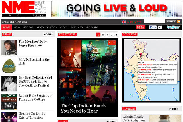 NME: rolls out India website