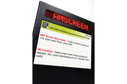 Amscreen: has partnered with TomTom to provide traffic news