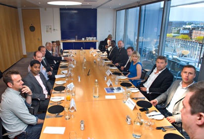 Clockwise from left: Graham Hodge; Nigel Vaz; Stuart Derrick; Robin Garton; Bob Wootton; Sarah Virani; Ade Adefala; Richard Neville; Chris Wood; Claire Hutchinson; Tim Hipperson; Adam Graham; Philip Smith