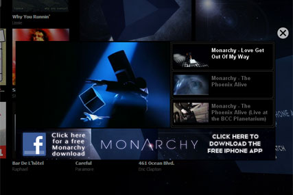Takeover: Monarchy's Spotify homepage