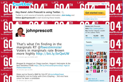 John Prescott: causing a stir via Twitter