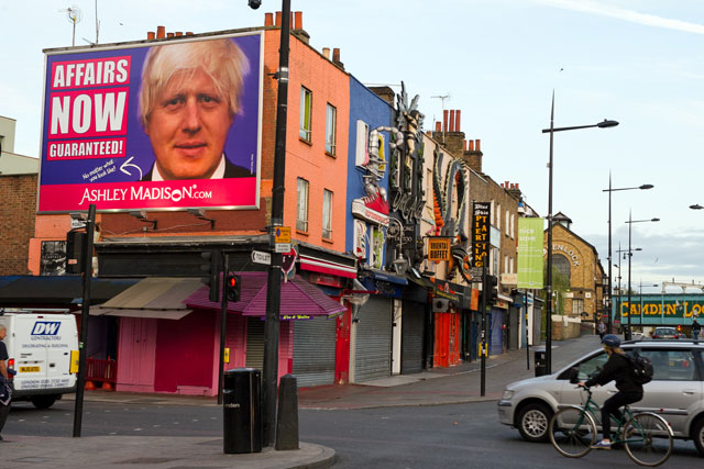 Ashley Madison: erects Boris billboard in Camden