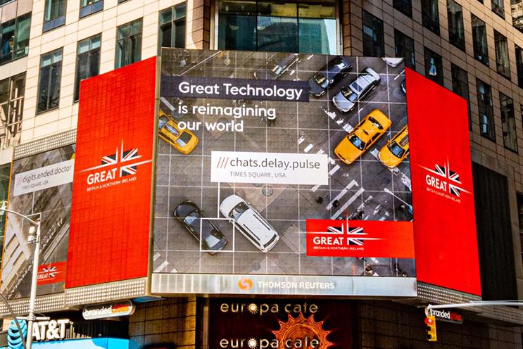'GREAT Britain': updated campaign was previewed in New York's Times Square