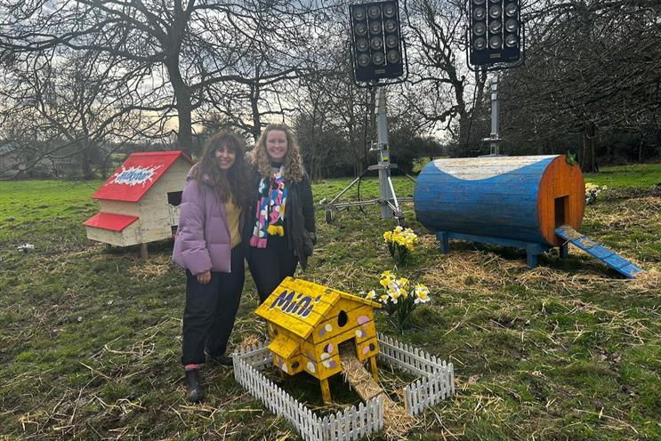 Daisy Bard (left) and Orla O'Connor: senior creatives from Havas London, on the set of Asda's Easter 2024 campaign