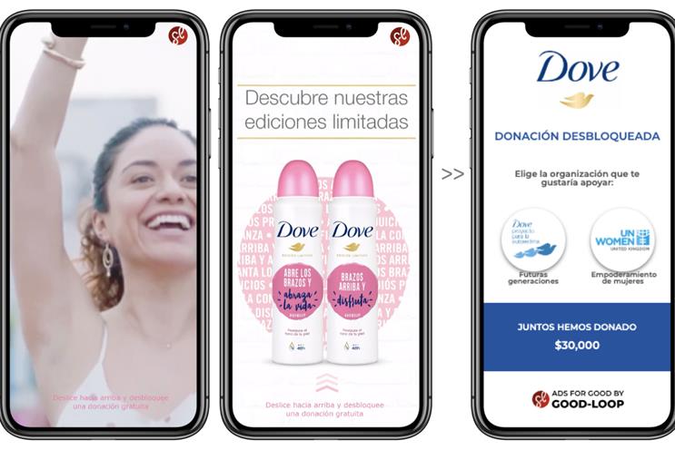 Dove: Mexican Instagram users can donate to charity when they watch the ad