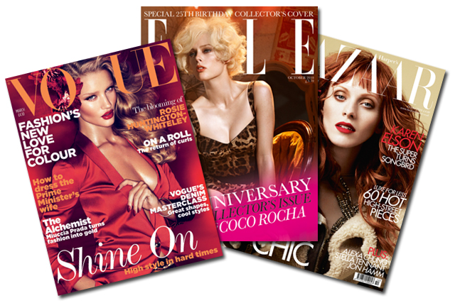 Vogue, Elle and Harper's Bazaar: Special Edition covers