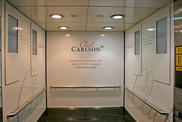 Heathrow Express advertising by Carlson Club: vinyl wall wraps