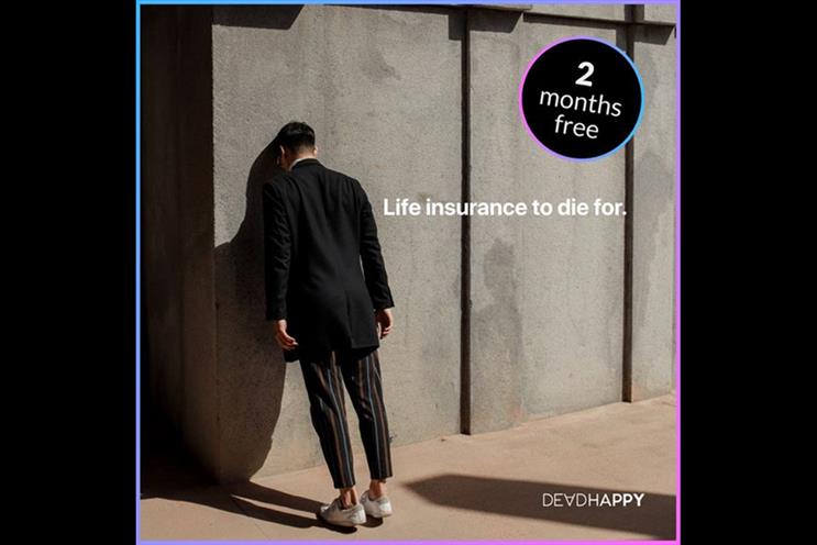 DeadHappy: ad was created to promote life-insurance offer