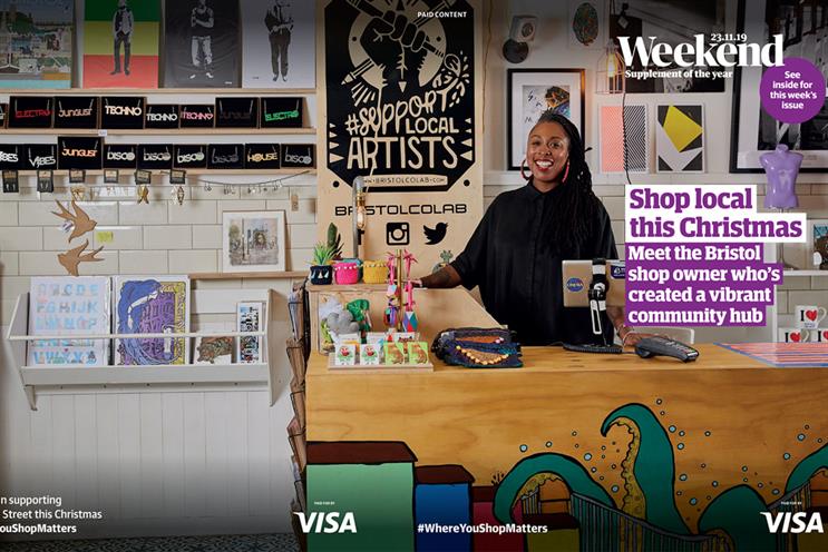 Guardian: coverwrap highlights role of local high street during Christmas