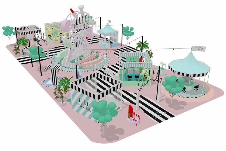 Elle: fairground-style activation in Westfield