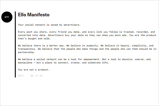 Ello: launches in beta