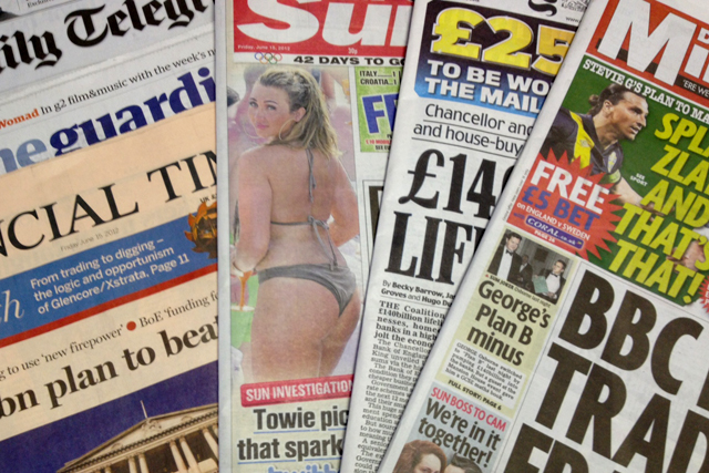 National newspaper ABC figures for May 2012