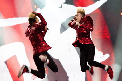 Jedward perform at this year's Eurovision