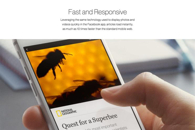 Facebook: Instant Articles means users don't need to click away from the social network to a website