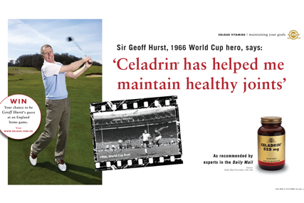 Solgar Vitamins: Sir Geoff Hurst fronts campiagn