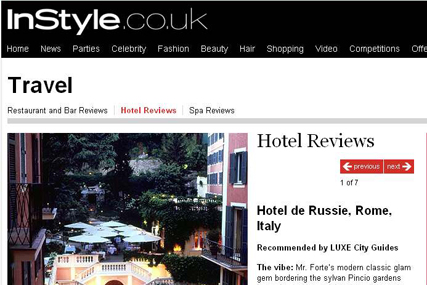 InStyle: offers channel travel in partnership with Luxe City Guides