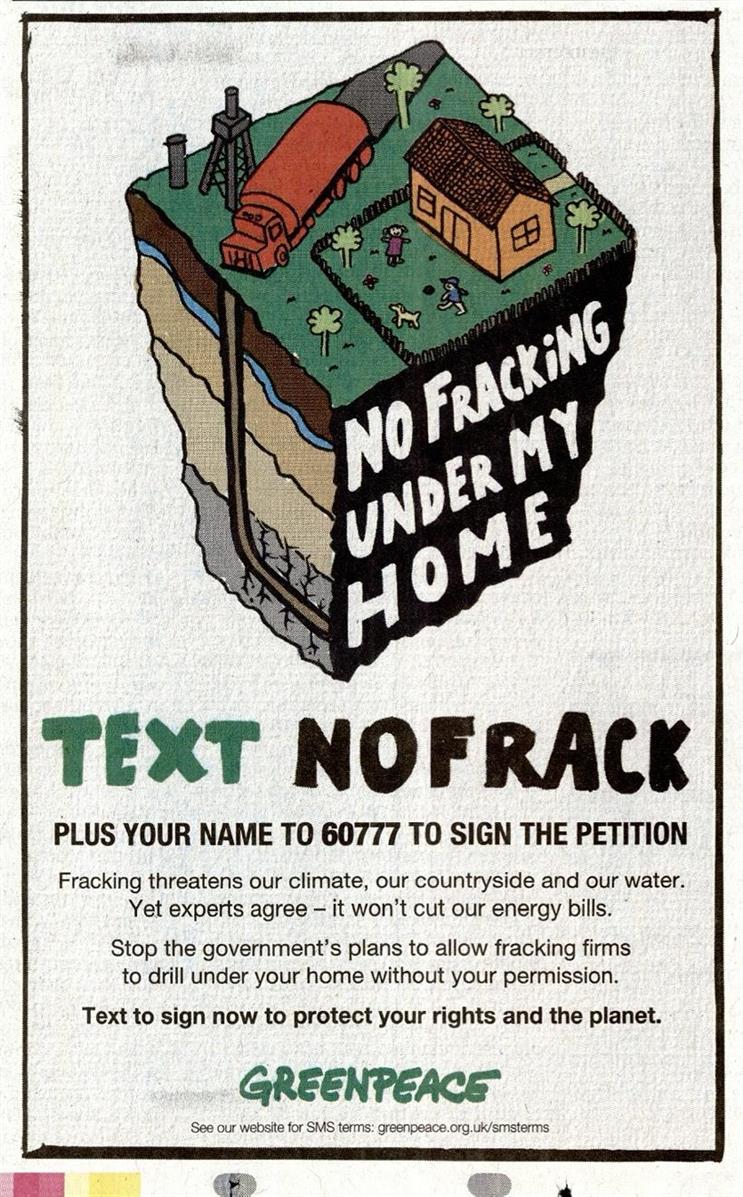 ASA overturns ban on Greenpeace fracking ad