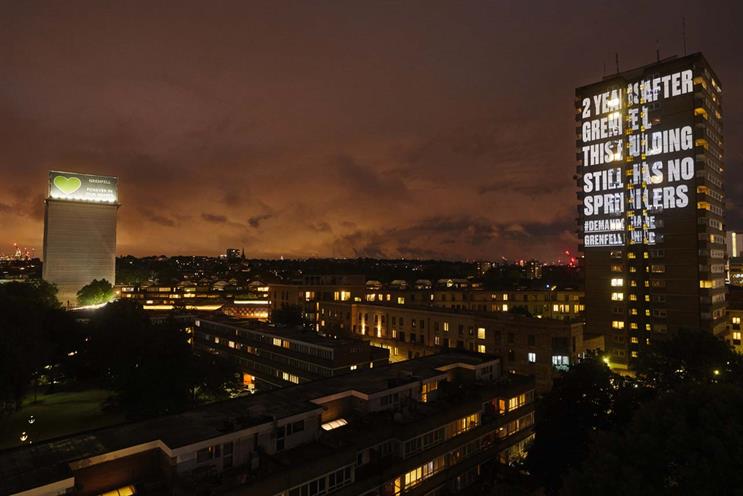 Frinstead House: to the right of Grenfell Tower
