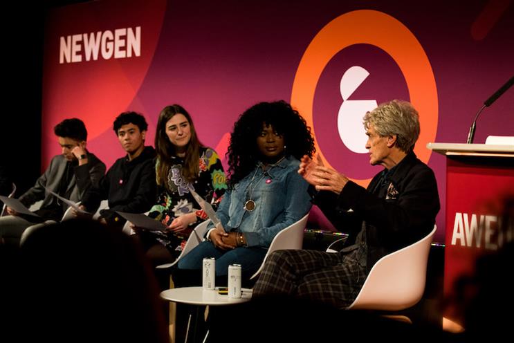 Sir John Hegarty with (L-R): Guy, Matt, Laura and Femi