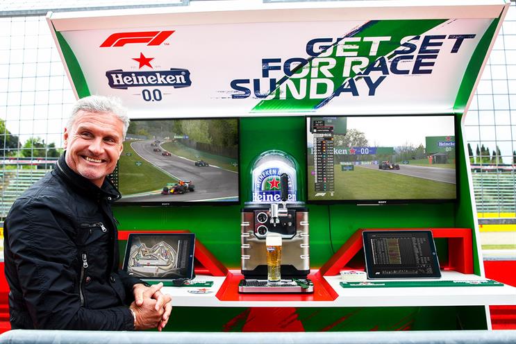 Heineken: British former racing driver David Coulthard tested out the bar 