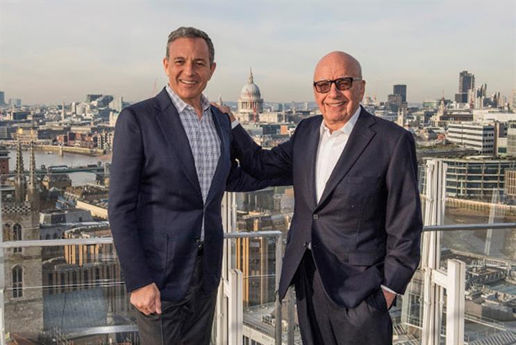 Comcast's halt leaves Disney's Bob Iger, left, free to do a deal with Fox's Rupert Murdoch