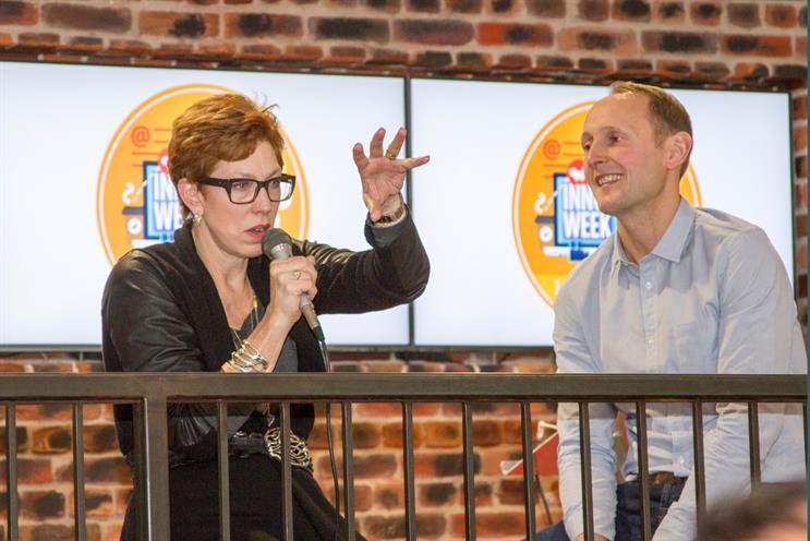 Naughton (l) and Clays: Google’s UK managing director joined the OMD boss for a Q&A session