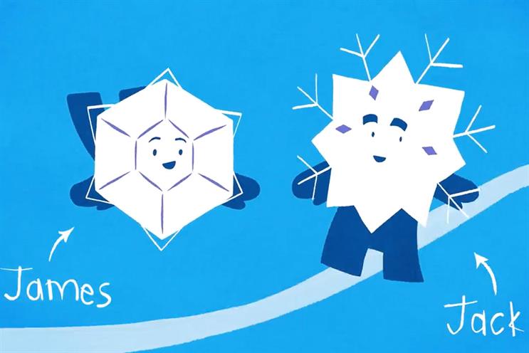 Twitter: story follows snowflakes James and Jack