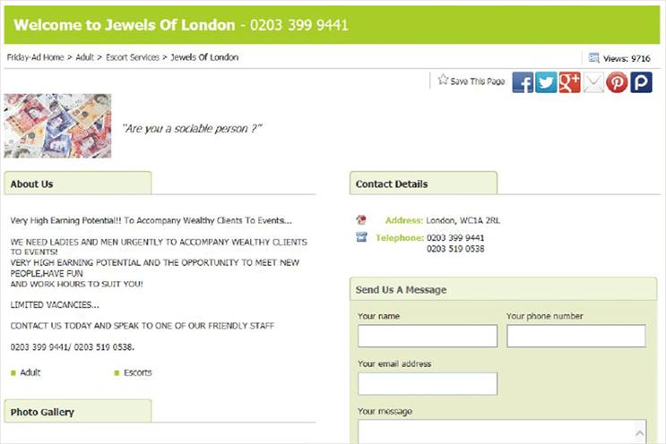 Jewels of London: banned for being misleading