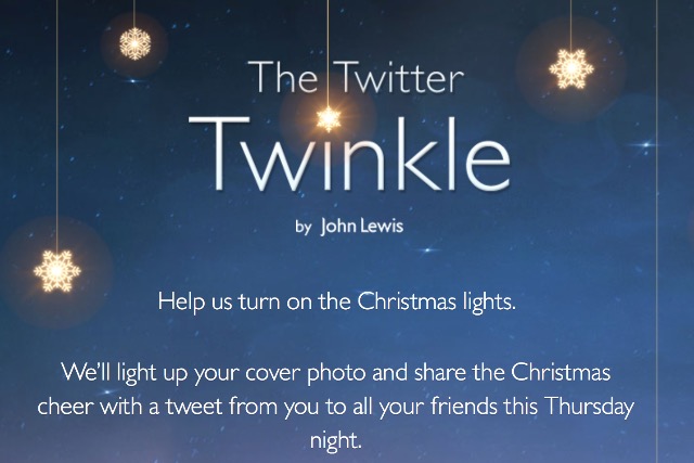 John Lewis: gearing up for Christmas campaign with the 'Twitter Twinkle' app
