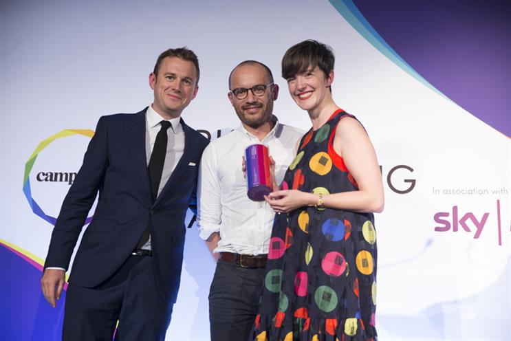Mother and KFC collect their prize from Sky Media director of client strategy Andrew Mortimer