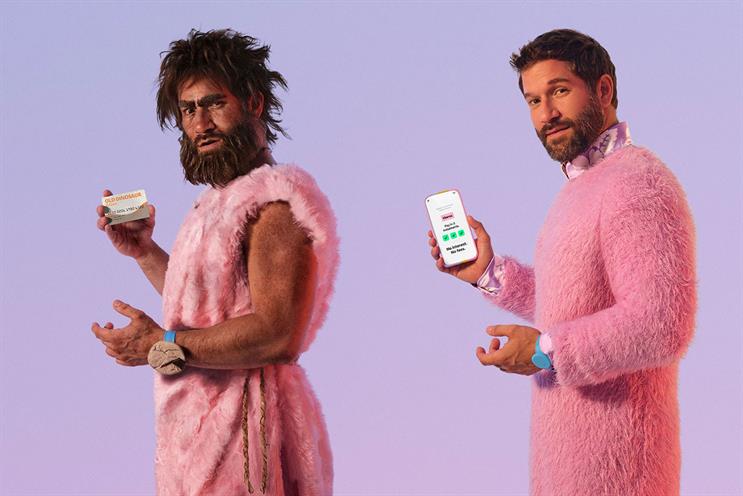 Klarna: ad shows a Neanderthal and modern man