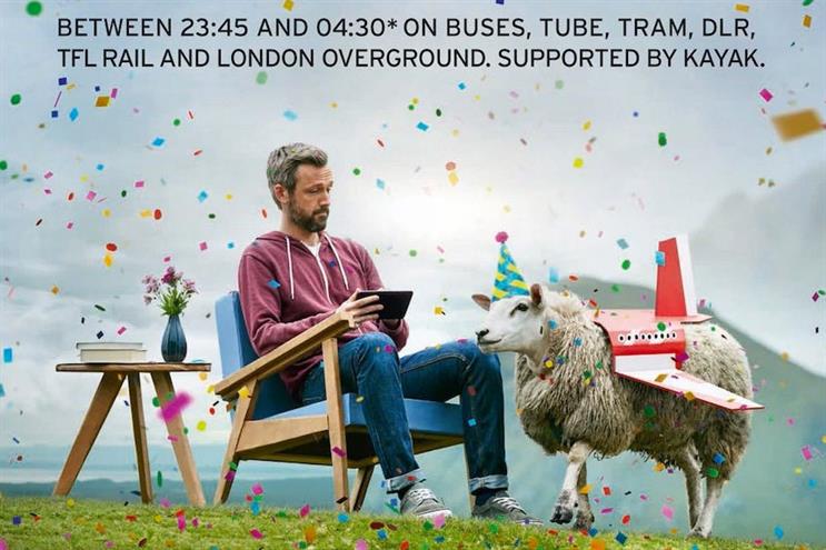 Kayak: sponsors TfL on New Year's Eve